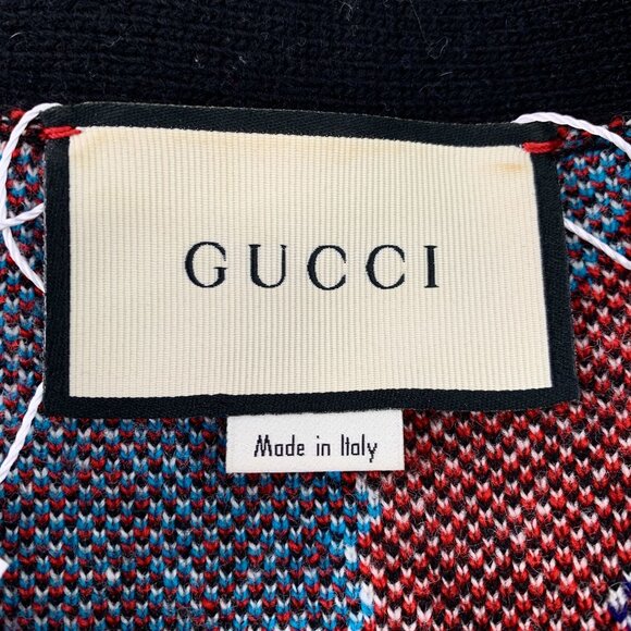 Gucci Multicolor Tiger Pattern Wool Cardigan Made In Italy - Picture 5 of 7